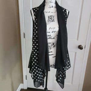 B.L.E.U. BOHO Sheer Vest Top NWT